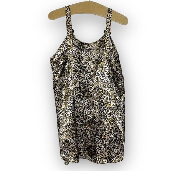 Vanity Fair Babydoll Leopard Print Silky Slinky Slip Dress Chemise Size Small - Picture 4 of 14